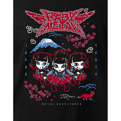 Black - Side - Babymetal Unisex Adult Pixel Tokyo T-Shirt