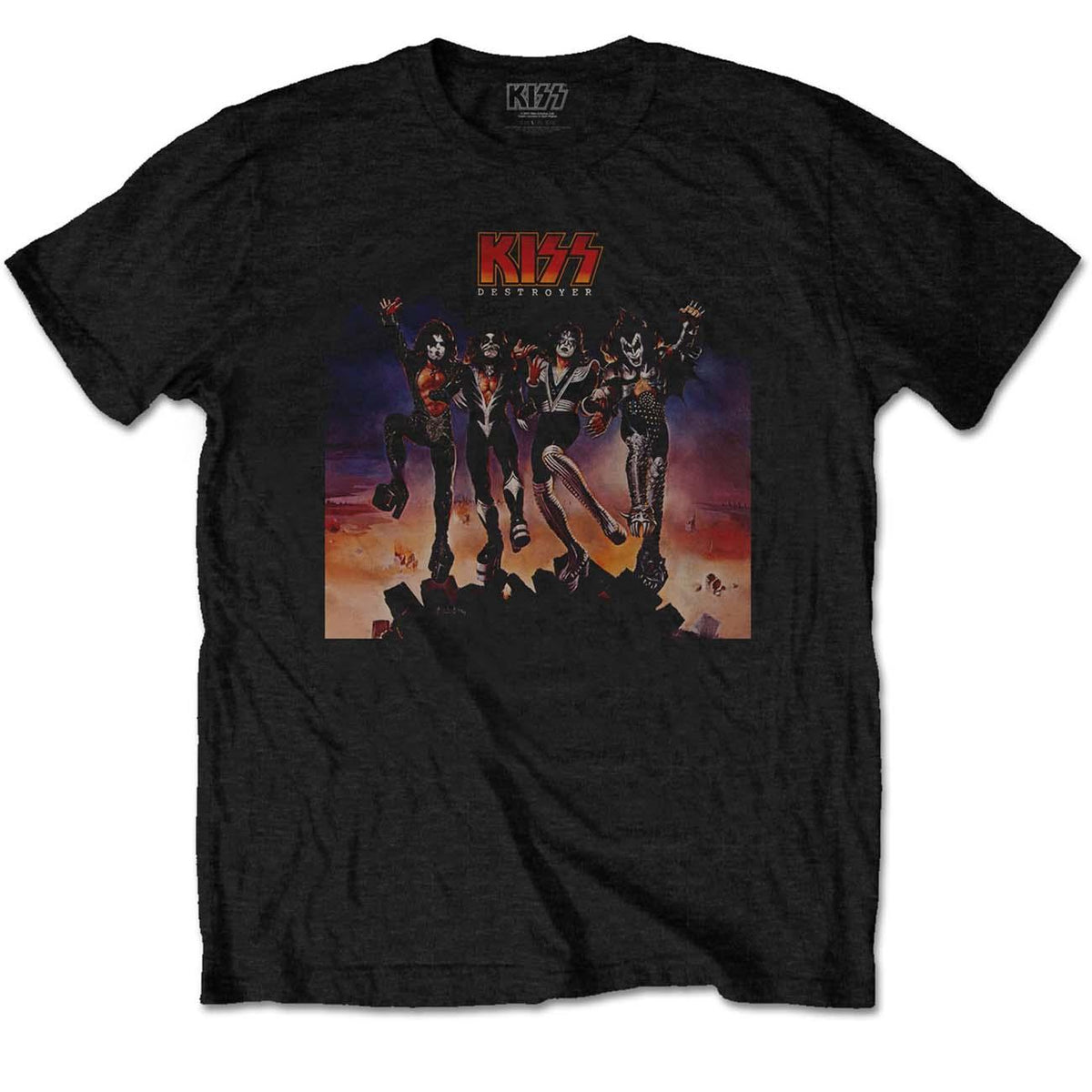 Black - Front - Kiss Unisex Adult Destroyer T-Shirt
