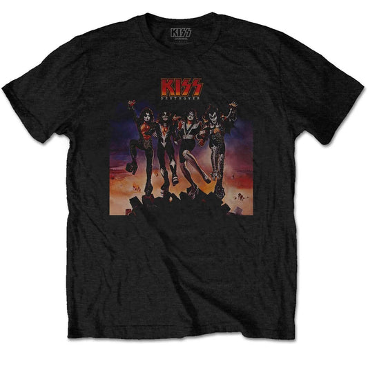Black - Front - Kiss Unisex Adult Destroyer T-Shirt