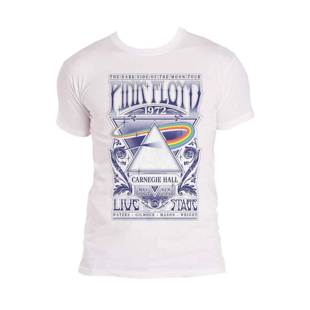 White - Front - Pink Floyd Unisex Adult Carnegie Hall Poster T-Shirt