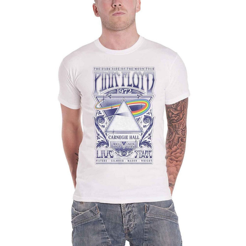 White - Side - Pink Floyd Unisex Adult Carnegie Hall Poster T-Shirt