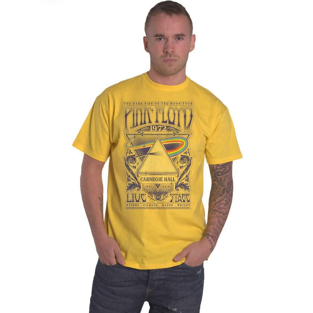 Yellow - Front - Pink Floyd Unisex Adult Carnegie Hall Poster T-Shirt