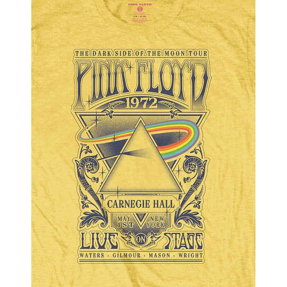 Yellow - Side - Pink Floyd Unisex Adult Carnegie Hall Poster T-Shirt