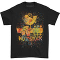 Black - Front - Woodstock Unisex Adult Splattered T-Shirt