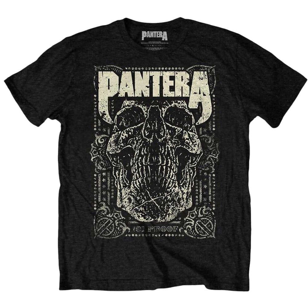 Black - Front - Pantera Unisex Adult 101 Proof Skull T-Shirt