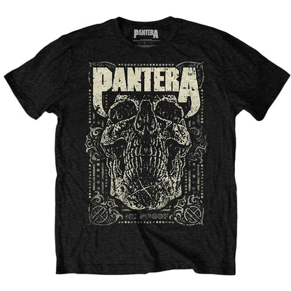 Black - Front - Pantera Unisex Adult 101 Proof Skull T-Shirt