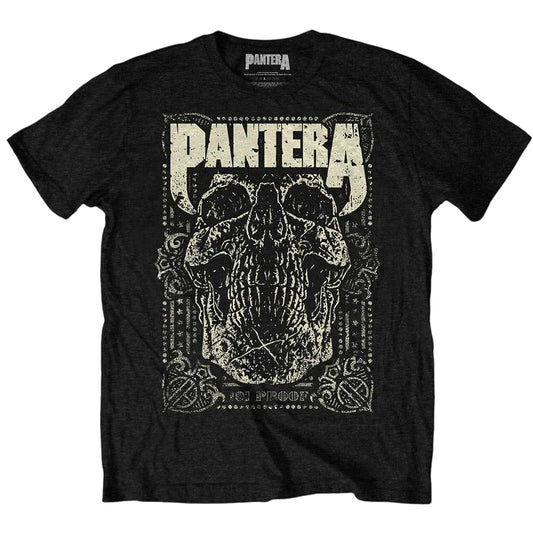 Black - Front - Pantera Unisex Adult 101 Proof Skull T-Shirt