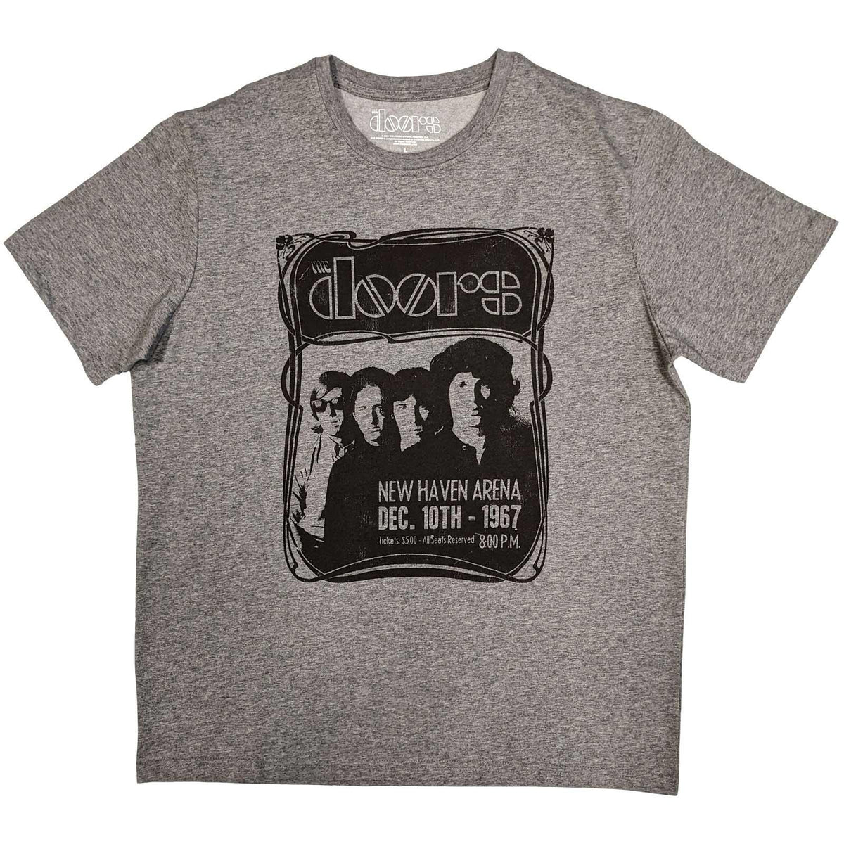 Grey - Front - The Doors Unisex Adult New Haven Arena Frame T-Shirt