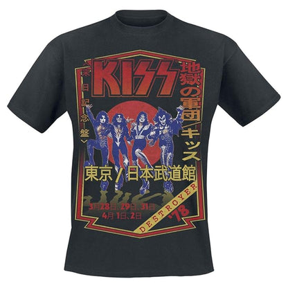 Charcoal Grey - Front - Kiss Unisex Adult Destroyer Tour 78 T-Shirt