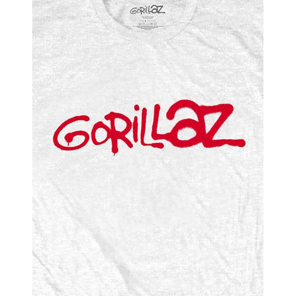 White - Pack Shot - Gorillaz Unisex Adult Logo Cotton T-Shirt