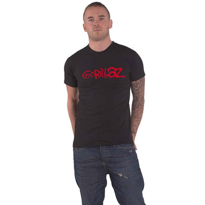 Black - Front - Gorillaz Unisex Adult Logo Cotton T-Shirt