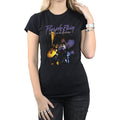 Black - Front - Prince Womens-Ladies Purple Rain Cotton T-Shirt