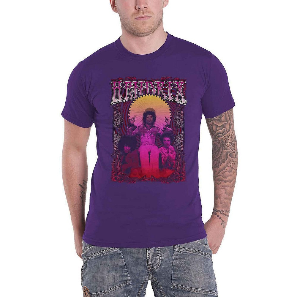 Purple - Front - Jimi Hendrix Unisex Adult Karl Ferris Wheel Cotton T-Shirt