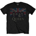 Black - Front - Queen Childrens-Kids Vintage Union Jack Cotton T-Shirt