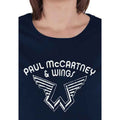 Navy Blue - Back - Paul McCartney Womens-Ladies Wings Logo T-Shirt
