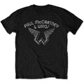 Black - Front - Paul McCartney Womens-Ladies Wings Logo T-Shirt