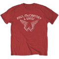 Red - Front - Paul McCartney Womens-Ladies Wings Logo T-Shirt