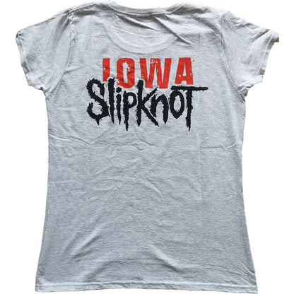 Grey - Back - Slipknot Womens-Ladies Iowa Goat Shadow Heather T-Shirt