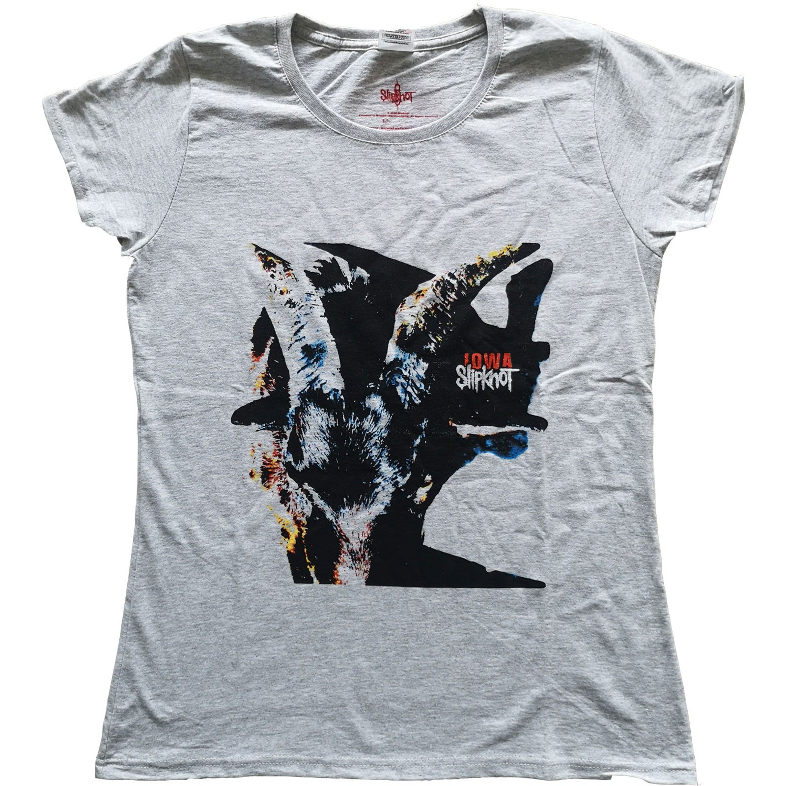 Grey - Front - Slipknot Womens-Ladies Iowa Goat Shadow Heather T-Shirt