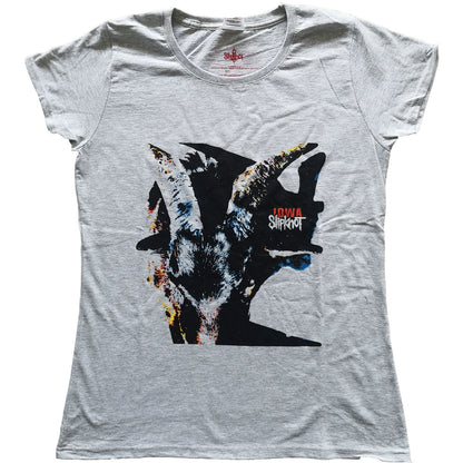 Grey - Front - Slipknot Womens-Ladies Iowa Goat Shadow Heather T-Shirt