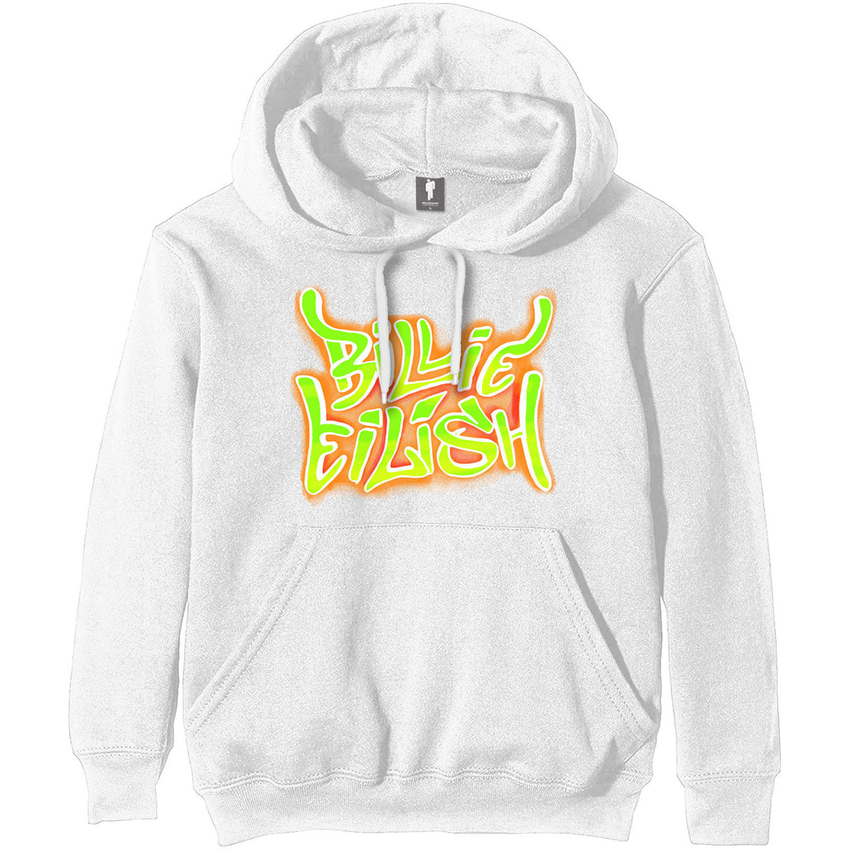 White - Front - Billie Eilish Unisex Adult Flames Logo Hoodie