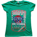 Green - Front - Kiss Womens-Ladies Destroyer Tour 78 T-Shirt