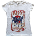 White - Front - Kiss Womens-Ladies Destroyer Tour 78 T-Shirt