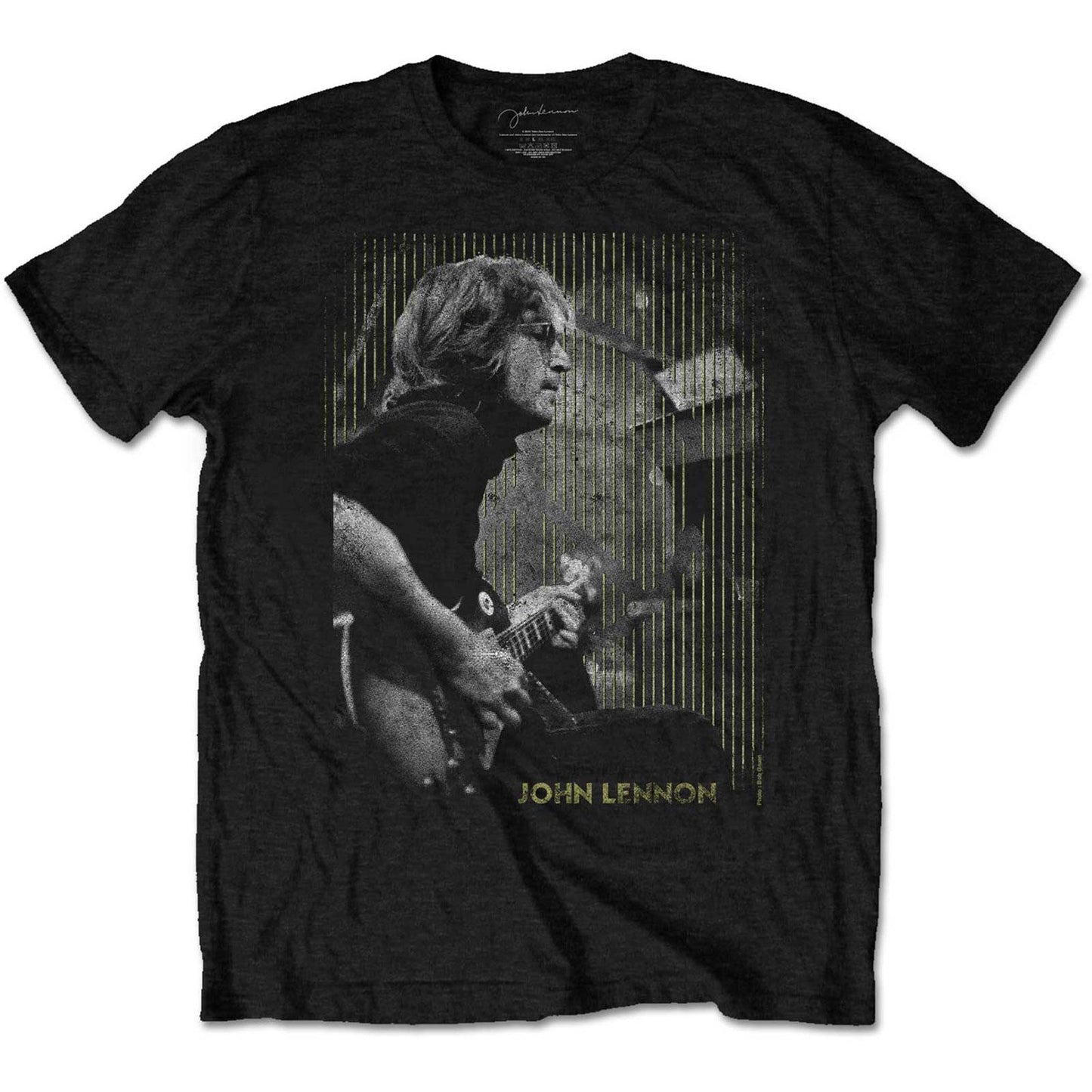 Black - Front - John Lennon Unisex Adult Gibson Cotton T-Shirt