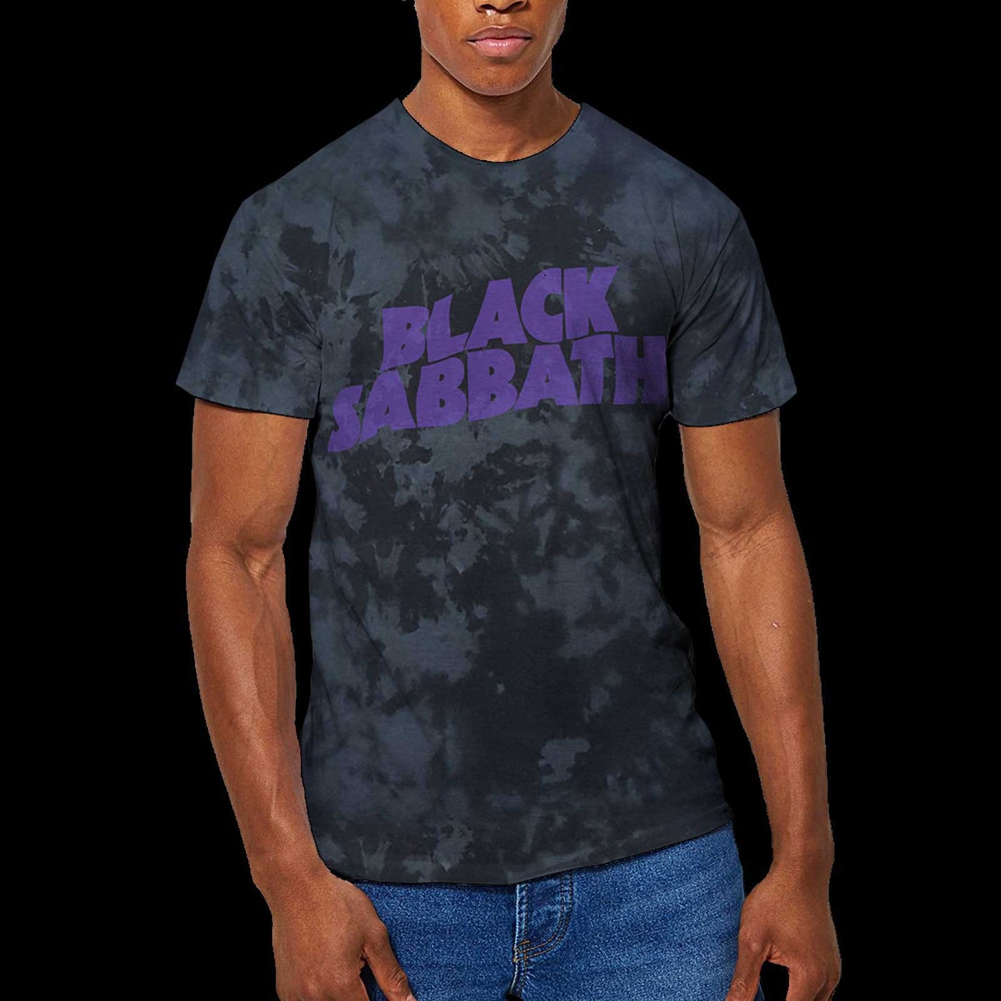 Black - Side - Black Sabbath Unisex Adult Wavy Logo T-Shirt