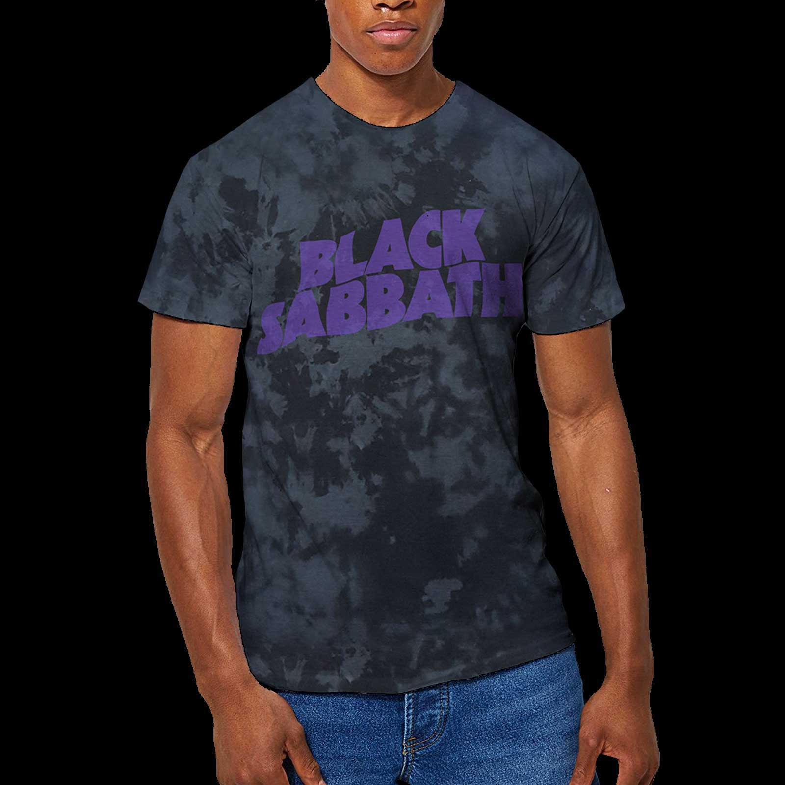 Black - Side - Black Sabbath Unisex Adult Wavy Logo T-Shirt