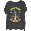 Black - Front - Guns N Roses Unisex Adult Appetite Washed T-Shirt