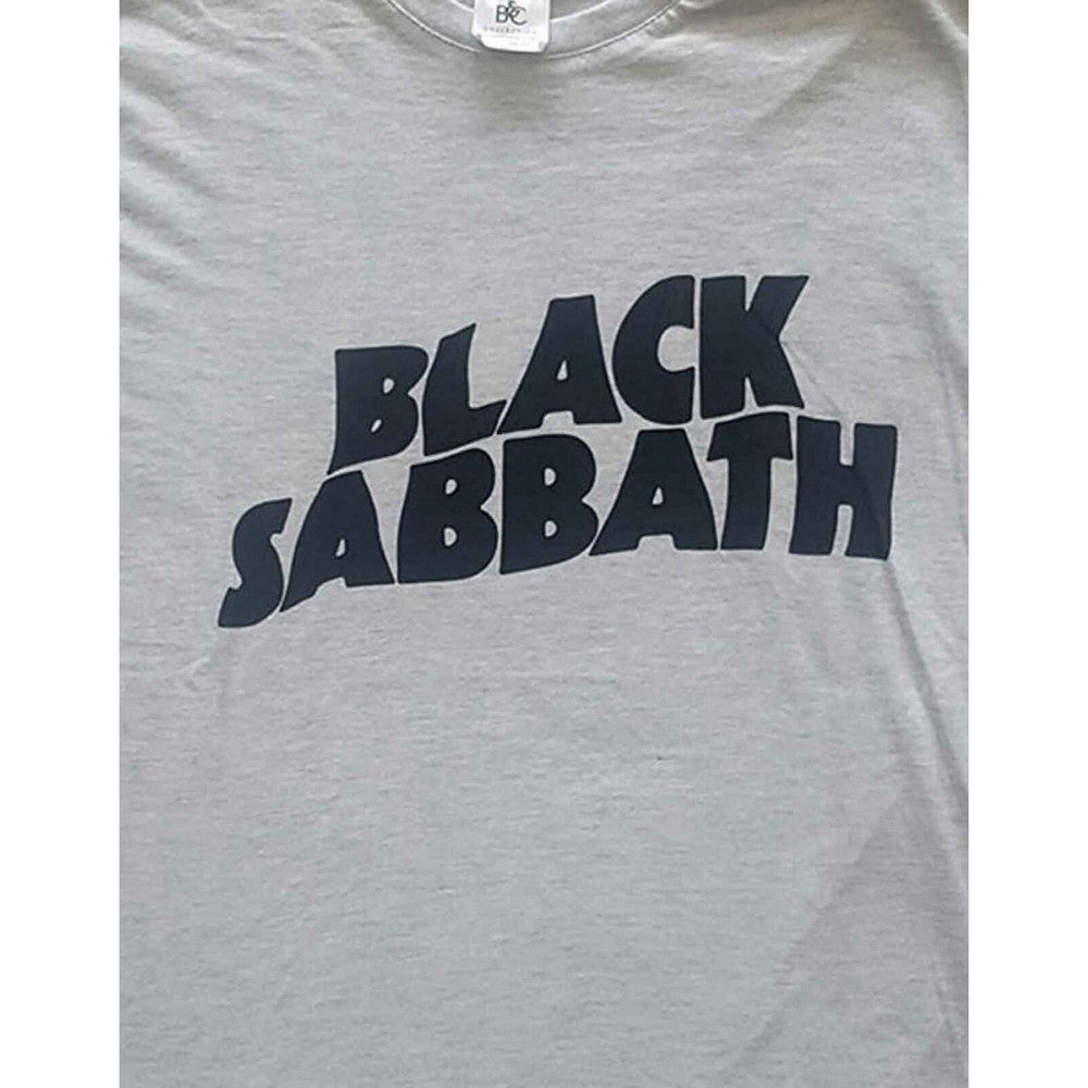 Grey - Pack Shot - Black Sabbath Unisex Adult Wavy Cotton Logo T-Shirt