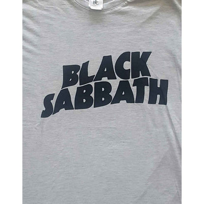 Grey - Pack Shot - Black Sabbath Unisex Adult Wavy Cotton Logo T-Shirt