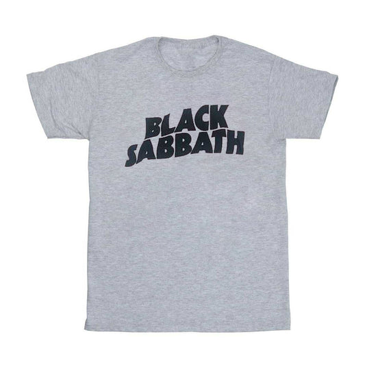 Grey - Front - Black Sabbath Unisex Adult Wavy Cotton Logo T-Shirt