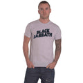 Grey - Side - Black Sabbath Unisex Adult Wavy Cotton Logo T-Shirt