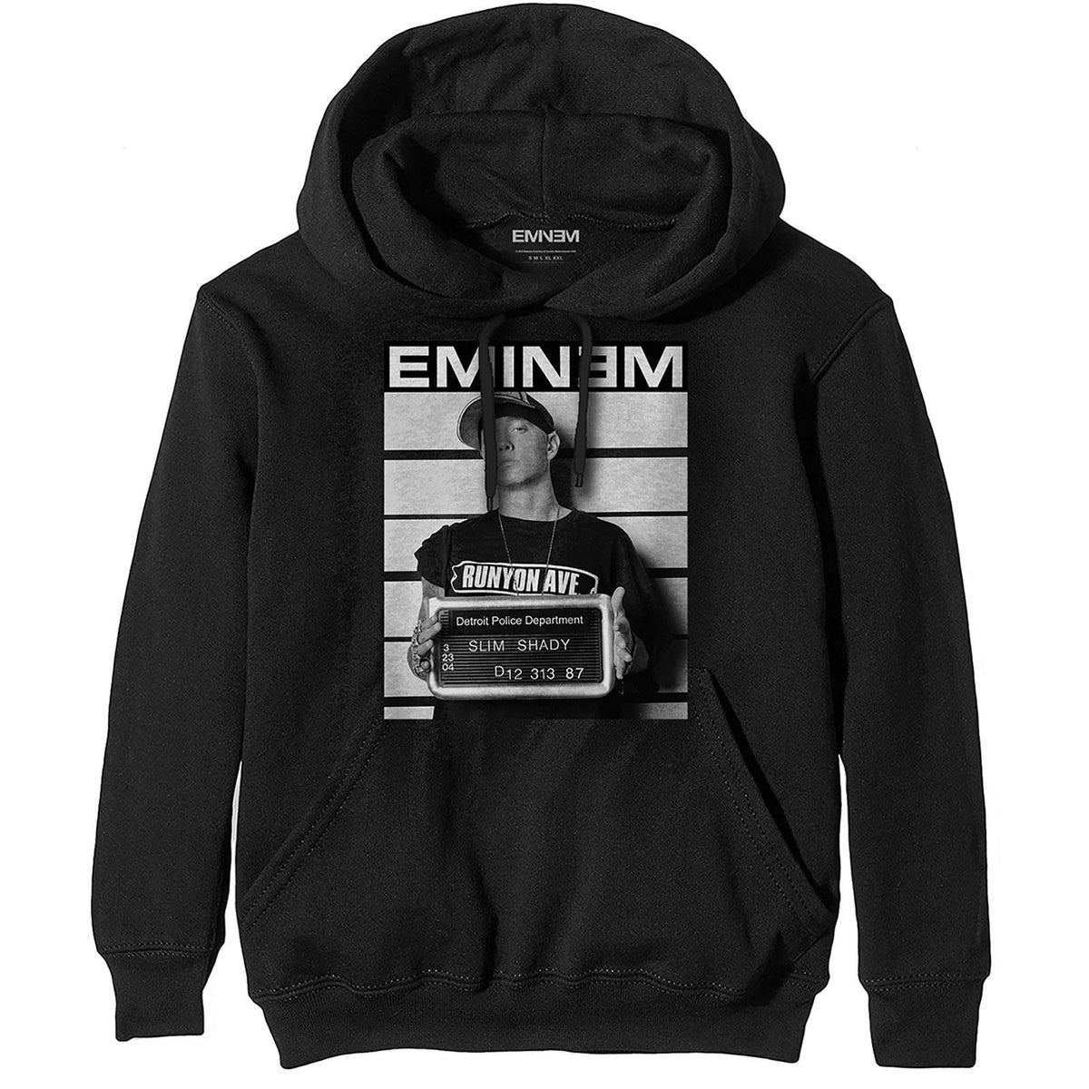 Black - Front - Eminem Unisex Adult Arrest Pullover Hoodie
