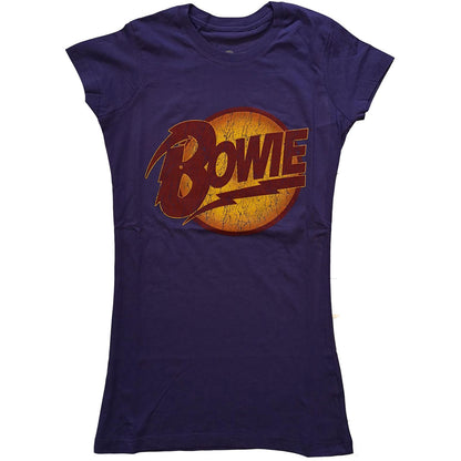 Purple - Front - David Bowie Womens-Ladies Diamond Dogs Vintage Logo T-Shirt