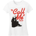 White - Front - Blondie Womens-Ladies Call Me Cotton T-Shirt