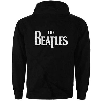 Black - Back - The Beatles Unisex Adult Drop T Logo Full Zip Hoodie