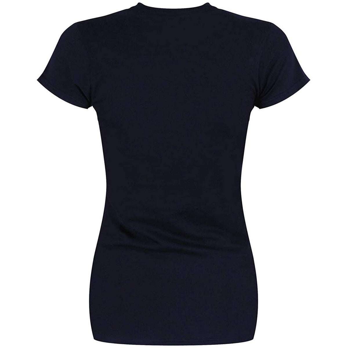 Navy Blue - Back - Queen Womens-Ladies Vintage Union Jack Cotton T-Shirt