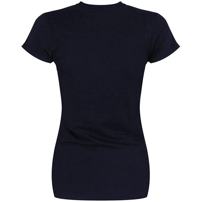Navy Blue - Back - Queen Womens-Ladies Vintage Union Jack Cotton T-Shirt