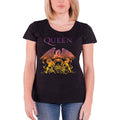 Black - Front - Queen Womens-Ladies Gradient Crest T-Shirt