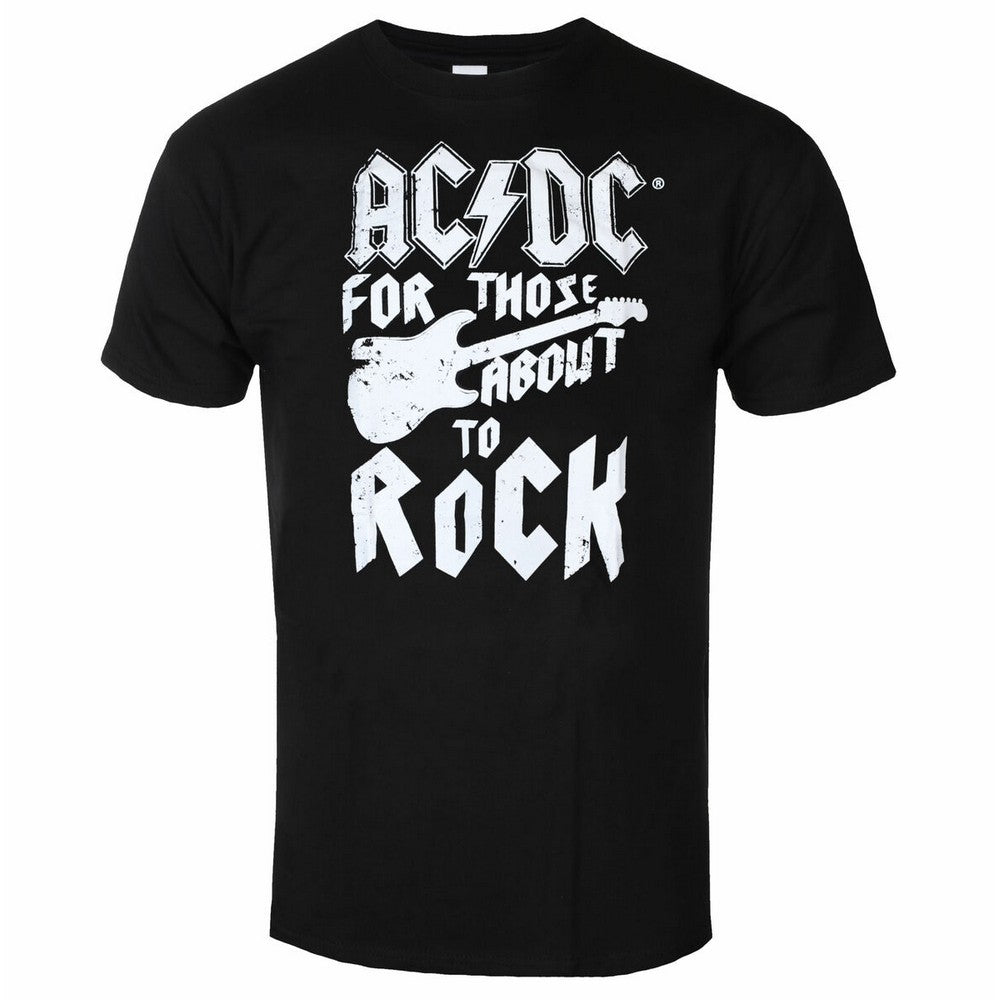 Black-Grey - Back - AC-DC Unisex Adult For Those About To Rock Guitar Short Pyjama Set