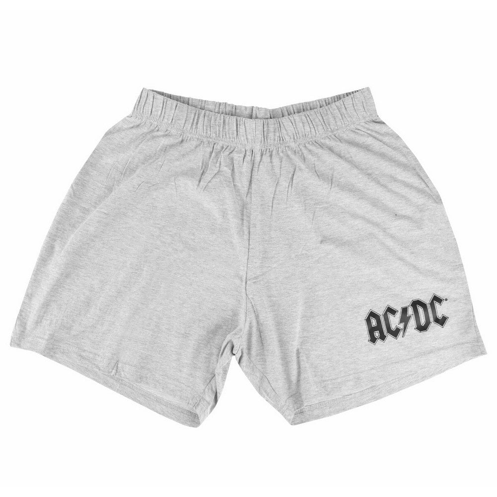 Black-Grey - Side - AC-DC Unisex Adult For Those About To Rock Guitar Short Pyjama Set