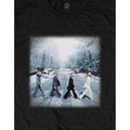 Black - Side - The Beatles Unisex Adult Abbey Christmas Cotton T-Shirt
