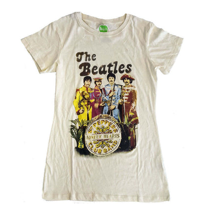 Cream - Front - The Beatles Womens-Ladies Sgt Pepper Band & Drum T-Shirt