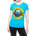 Powder Blue - Front - Guns N Roses Womens-Ladies Bullet Logo Skinny T-Shirt