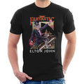 Black - Front - Elton John Unisex Adult Captain Fantastic T-Shirt