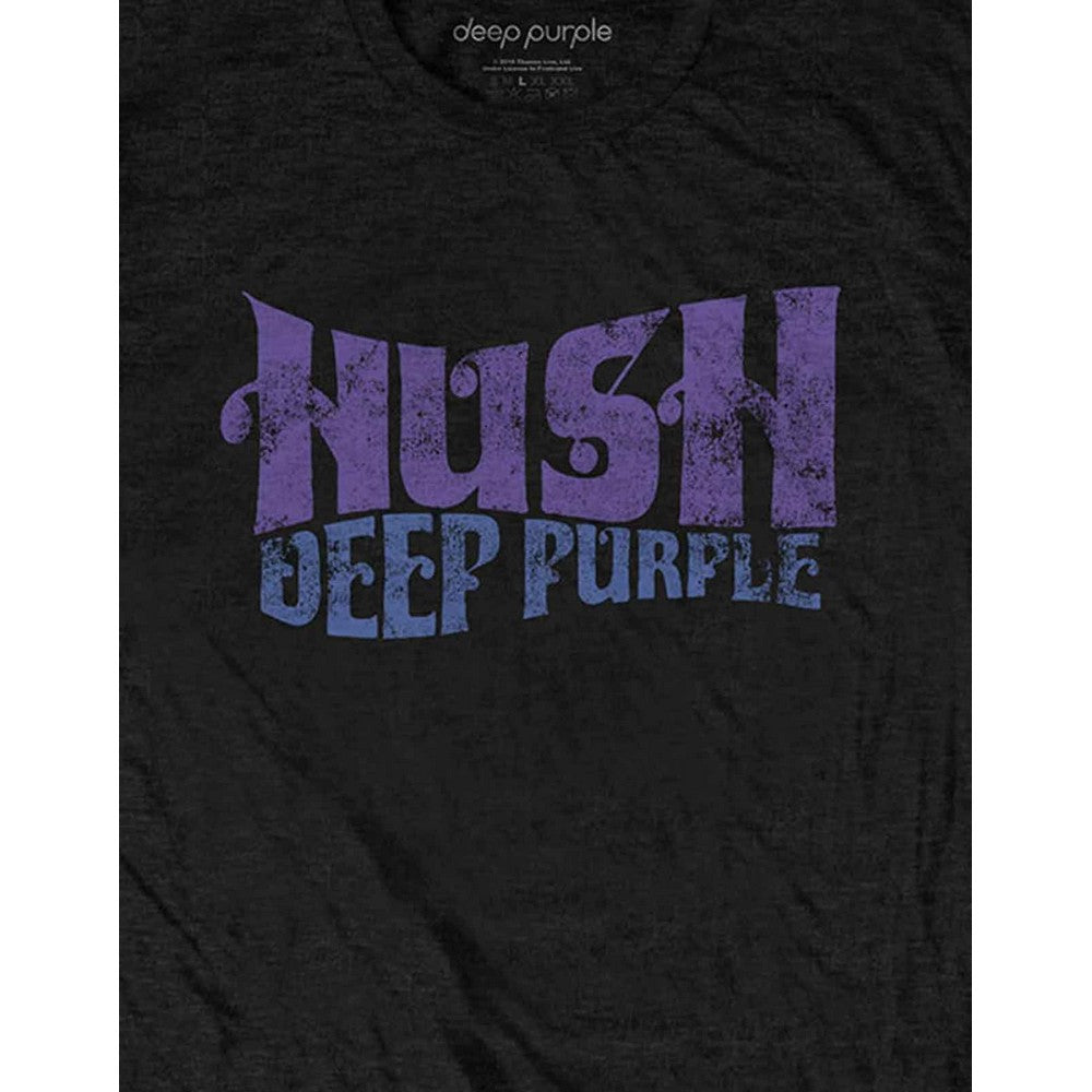 Black - Side - Deep Purple Unisex Adult Hush T-Shirt