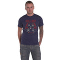 Navy Blue - Front - Guns N Roses Unisex Adult Skull Wreath T-Shirt